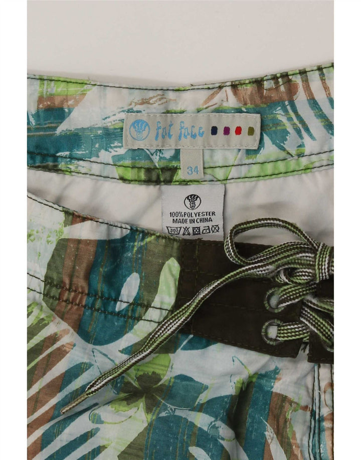 Pantaloncini da bagno da uomo Fat Face Grande poliestere floreale verde