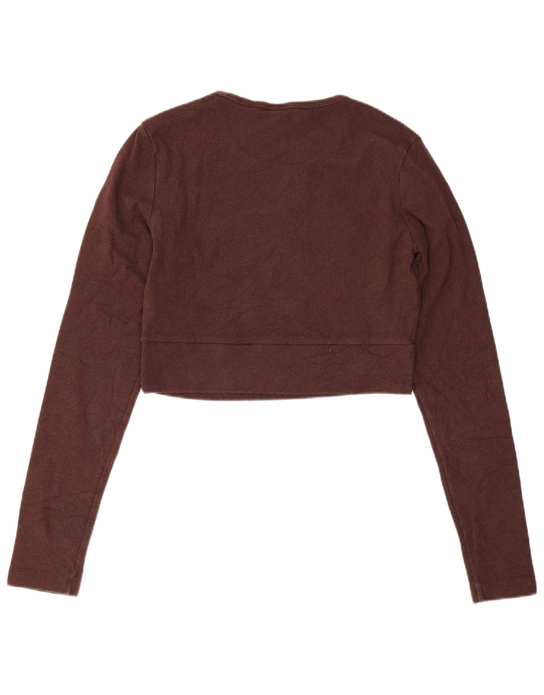 Felpa corta da donna Adidas maglione UK 12/14 cotone marrone medio