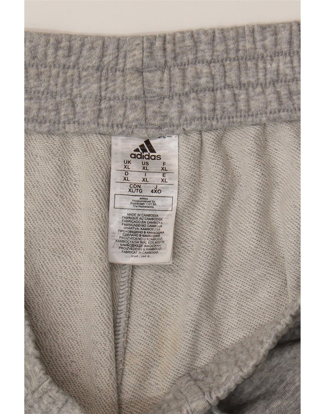 Pantaloncini sportivi da uomo ADIDAS XL in cotone grigio