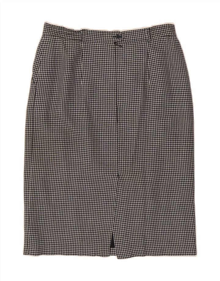 BASLER Womens Pencil Skirt UK 16 Large W32 Black Gingham Viscose Vintage Basler and Second-Hand Basler from Messina Hembry 