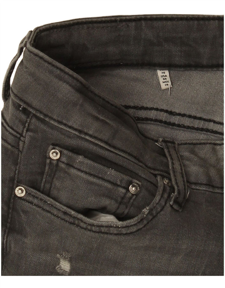 Jeans slim effetto consumato da donna Zara a vita media EU 36 XS W26 L29 Grigio