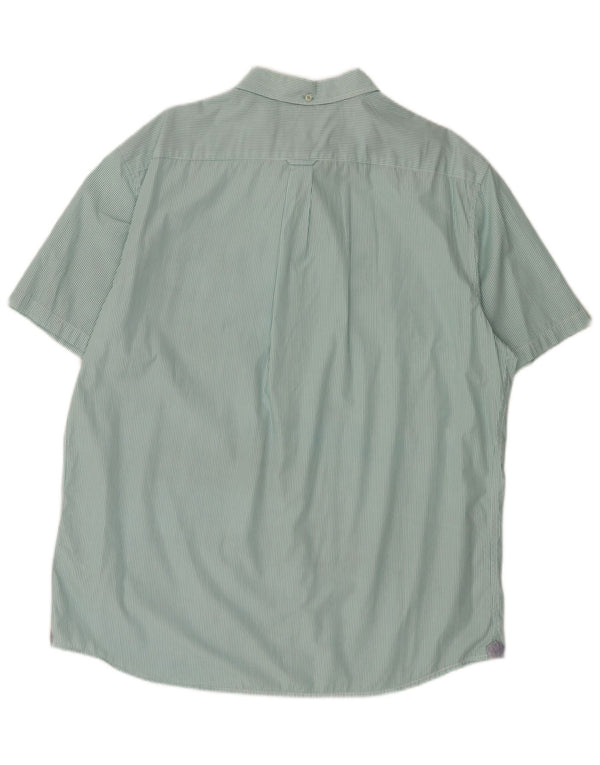Camicia a maniche corte Marks & Spencer Heritage da uomo XL verde gessato in cotone