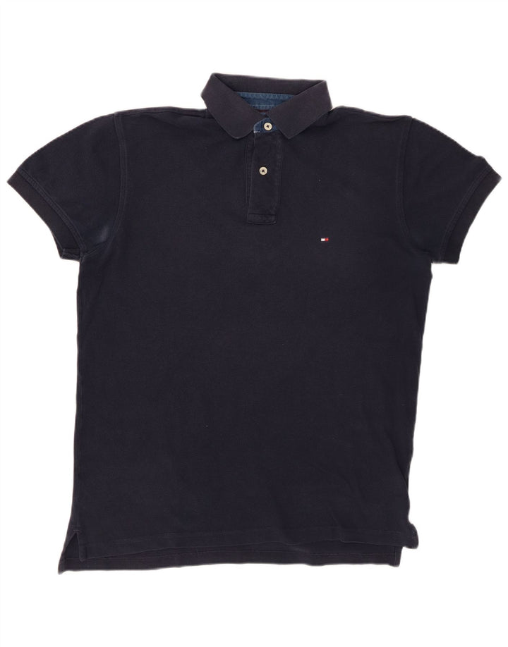 TOMMY HILFIGER Polo da uomo piccola in cotone blu navy