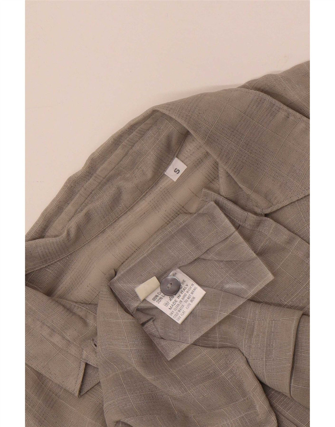 Camicia da donna vintage UK 10 piccolo cotone a quadri grigi