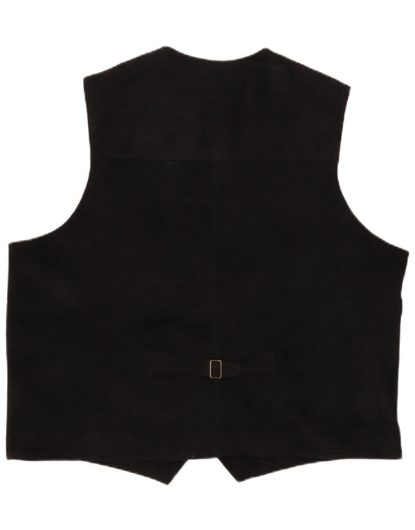 Gilet in pelle scamosciata da uomo Pionier 4XL Nero