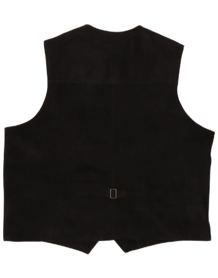 Gilet in pelle scamosciata da uomo Pionier 4XL Nero