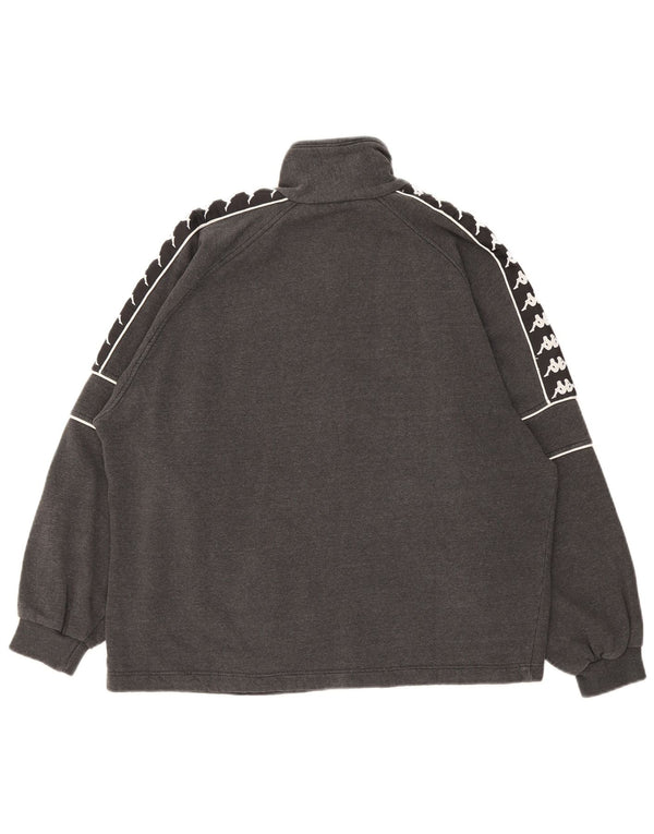 Giacca da tuta grafica da uomo Kappa in cotone color block grigio medio