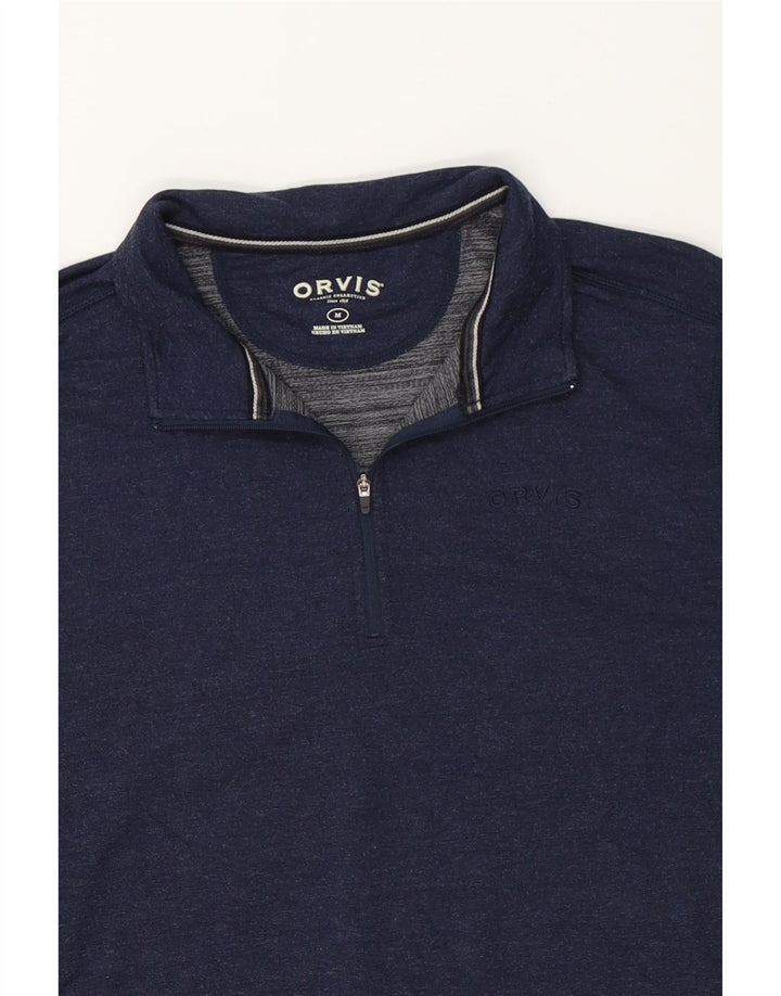 ORVIS Mens Zip Neck Pullover Tracksuit Top Medium Navy Blue Vintage Orvis and Second-Hand Orvis from Messina Hembry 