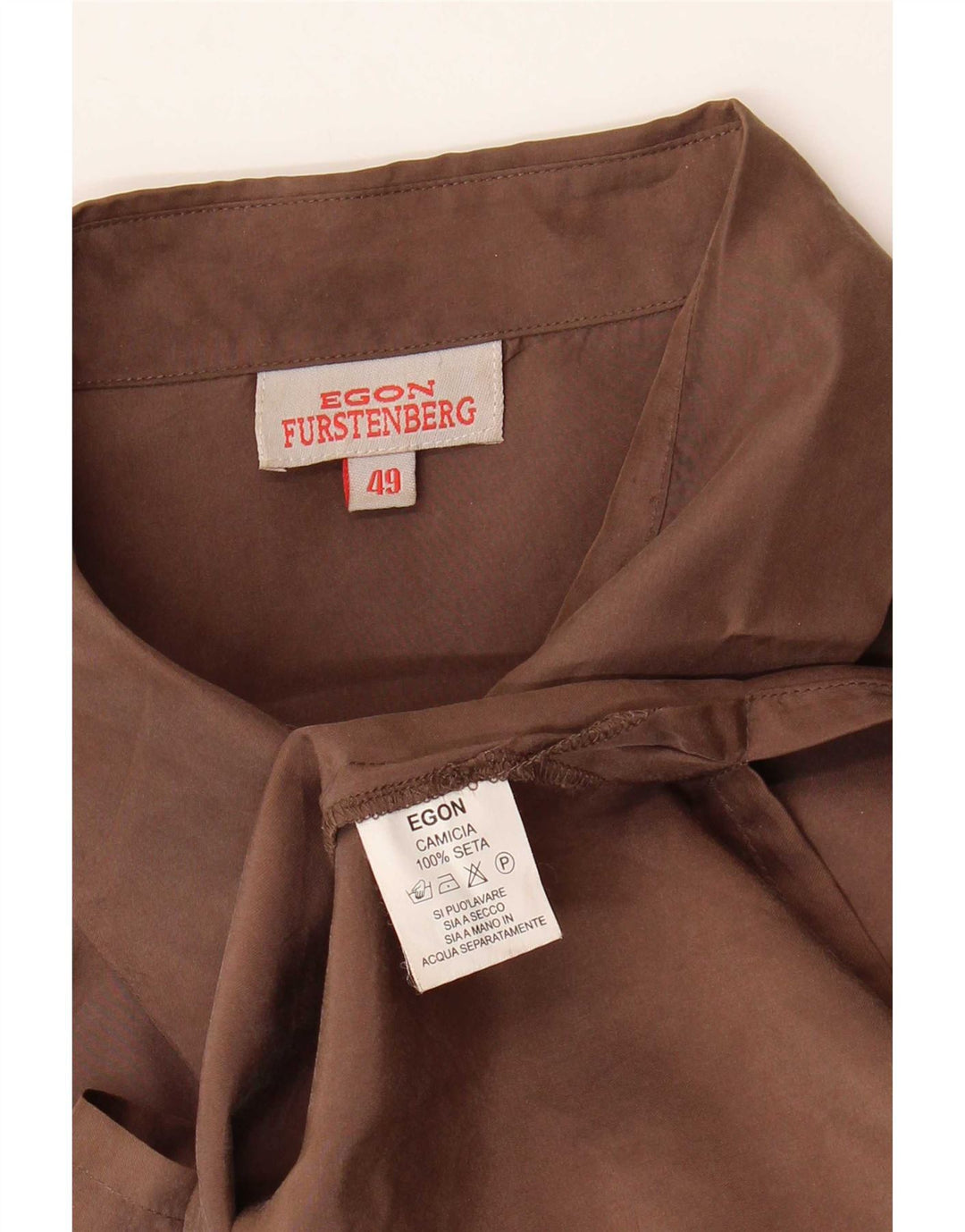 Camicia Donna Egon Furstenberg IT 49 XL Marrone Seta