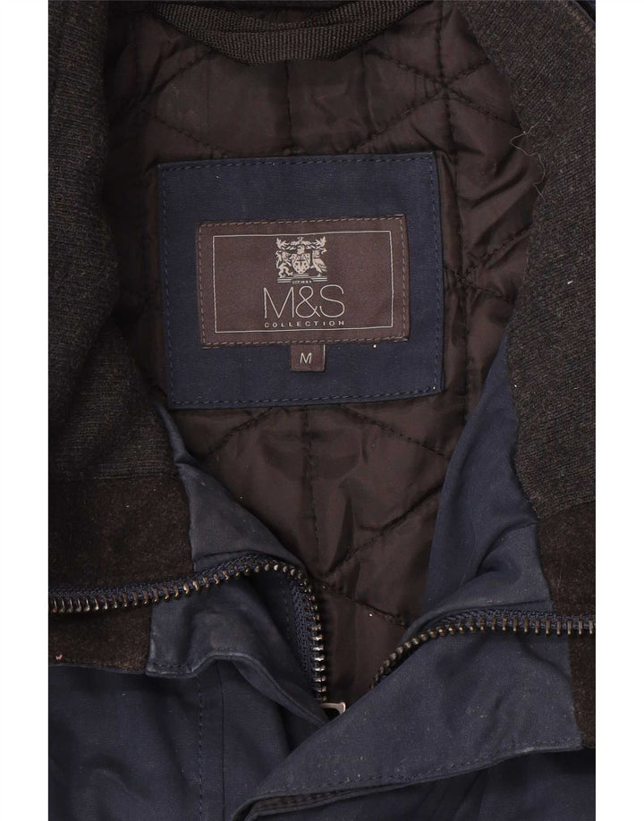 Cappotto giacca a vento da uomo Marks & Spencer UK 38 cotone medio blu navy