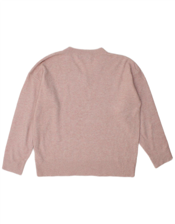 Maglione oversize con scollo a V da donna Marks & Spencer UK 14 Rosa medio