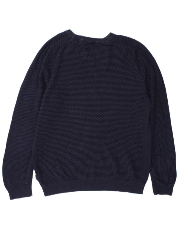 Maglione maglione girocollo da uomo Jack & Jones in cotone blu navy medio