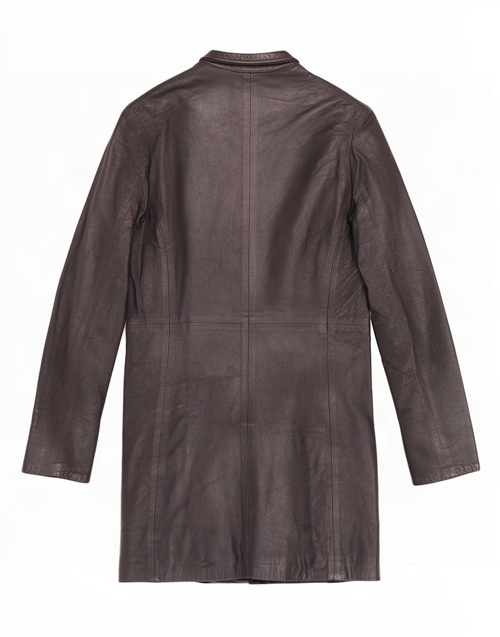 Cappotto in pelle vintage da donna IT 44 medio nero