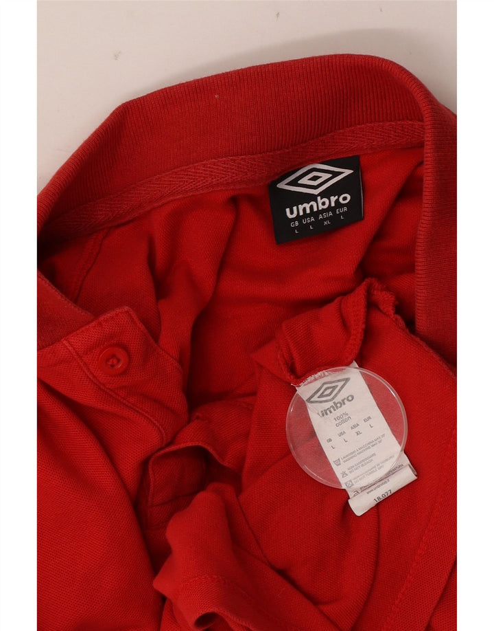 Polo Umbro da uomo grande in cotone rosso