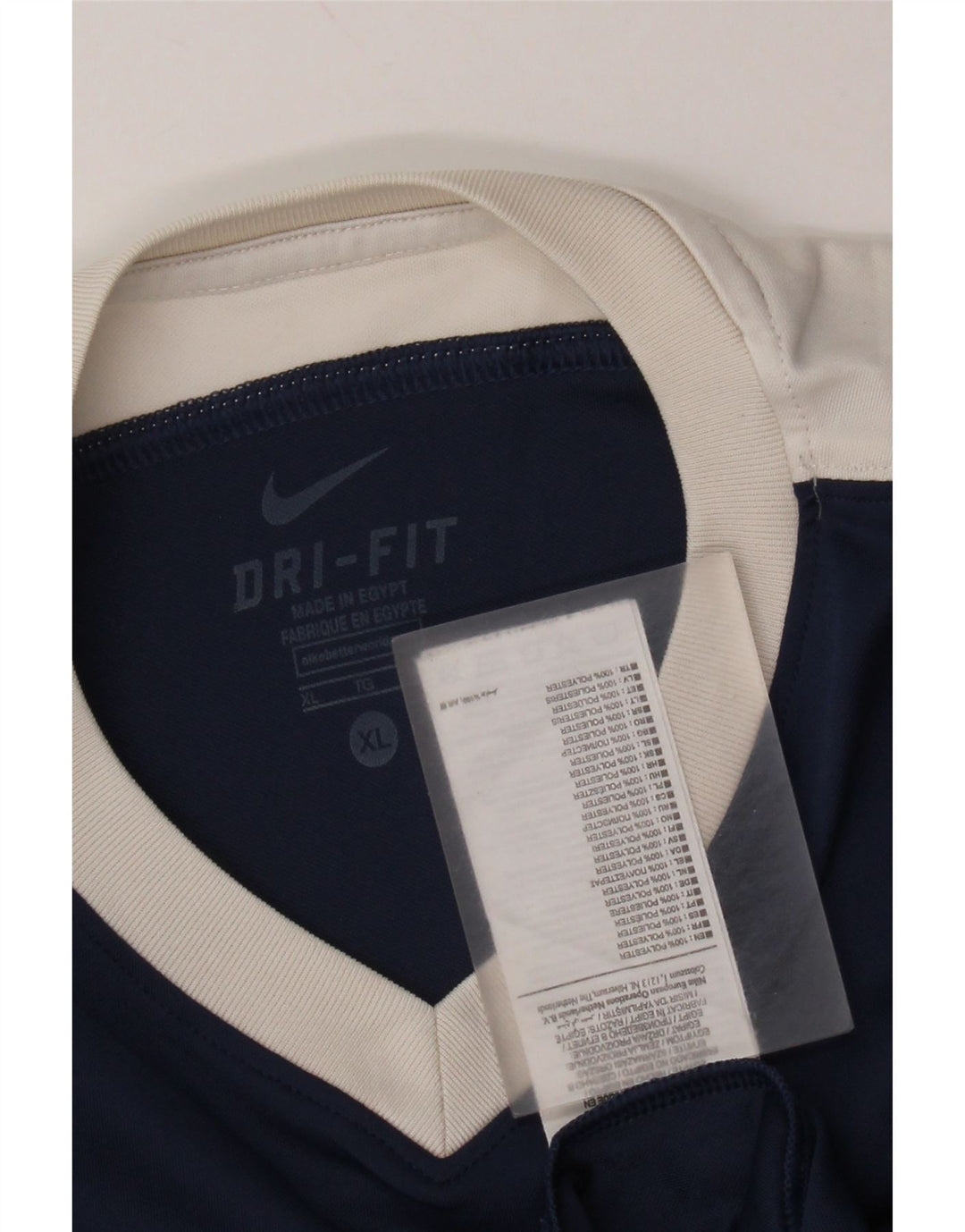 T-shirt Nike Dri Fit da uomo XL XL in poliestere color block blu navy