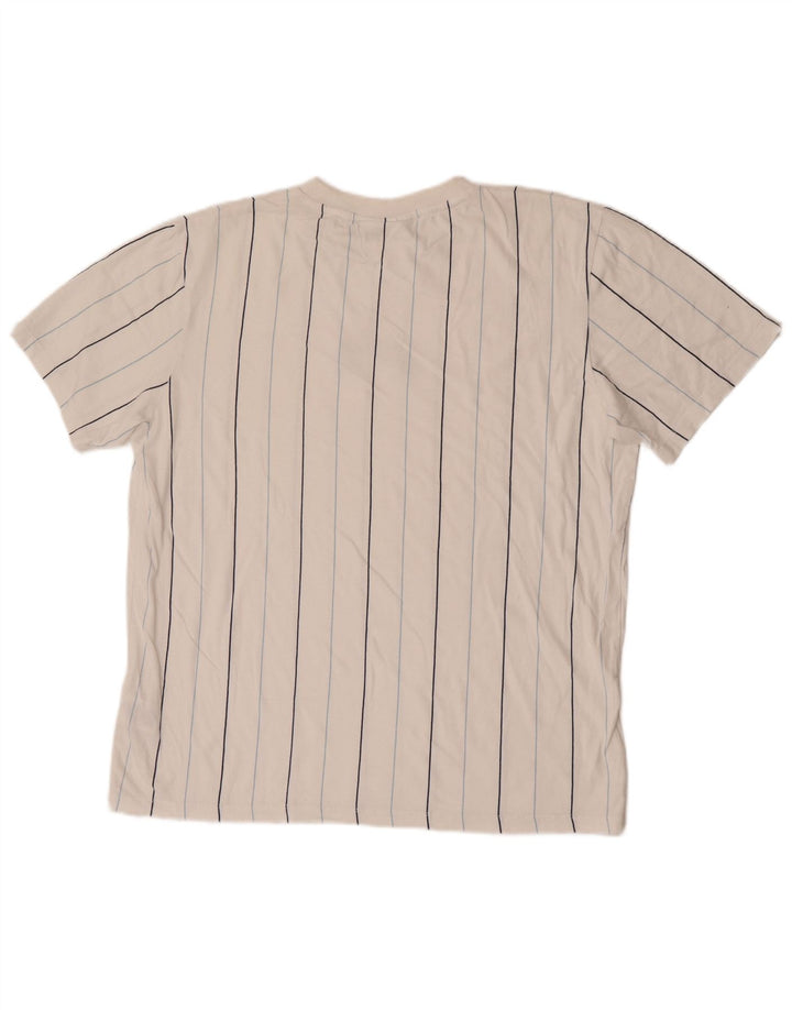 T-shirt da uomo Fila Top in cotone a righe bianche medie