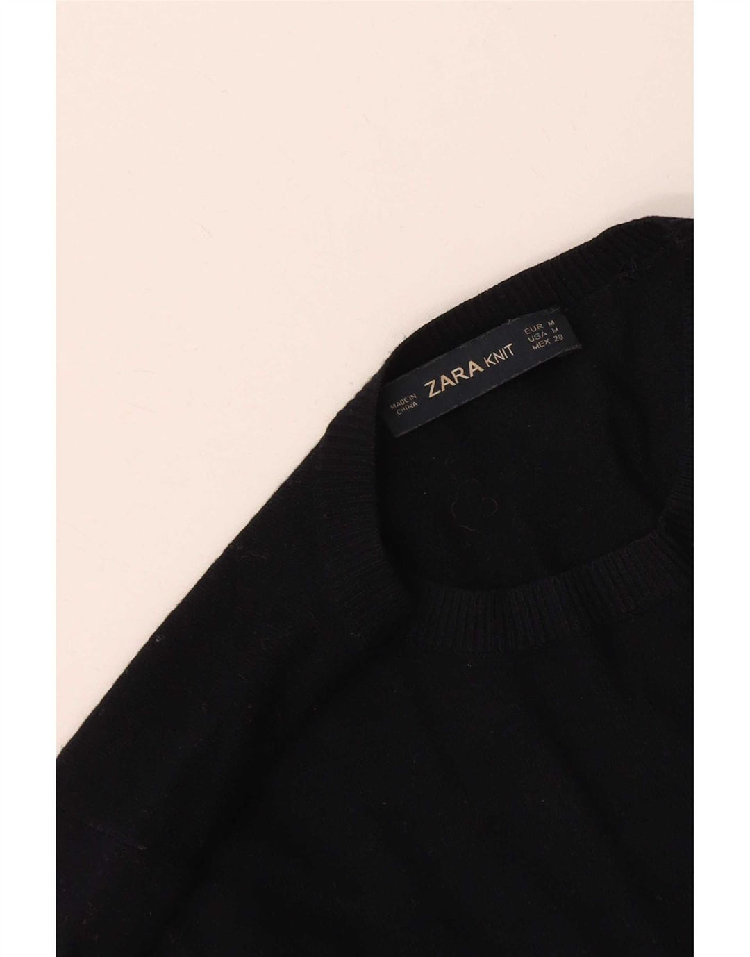 Maglione maglione girocollo da donna Zara UK 12 blu navy medio