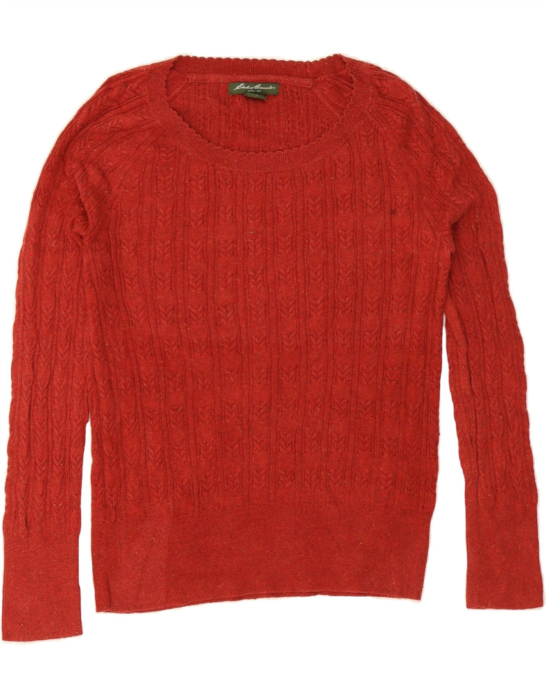 EDDIE BAUER Womens Boat Neck Jumper Sweater UK 14 Medium Red Cotton Vintage Eddie Bauer and Second-Hand Eddie Bauer from Messina Hembry 