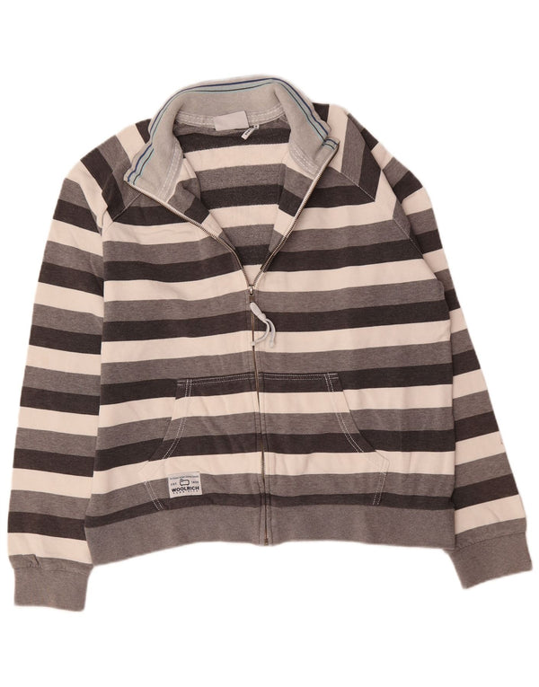 Woolrich Giacca da tuta da uomo XL in cotone a righe grigie