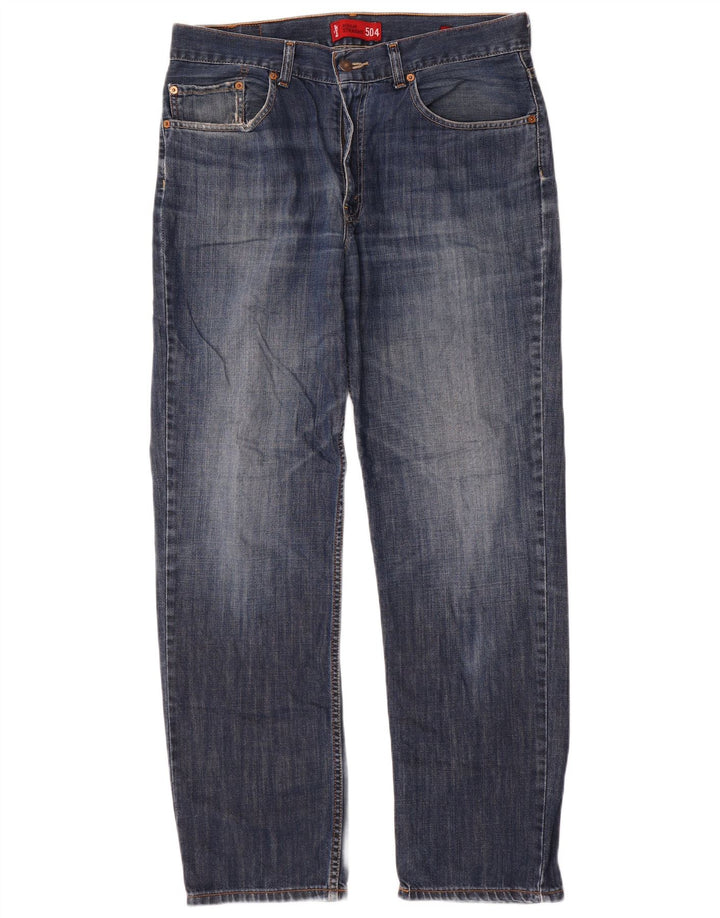 Levi's Uomo 504 Jeans dritti regolari W35 L32 Cotone Blu