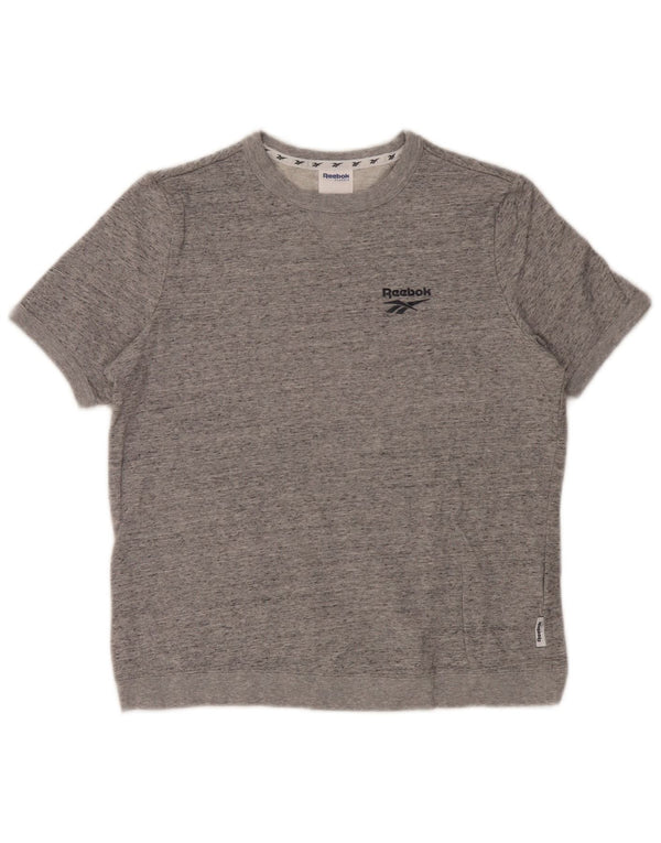 T-shirt oversize Reebok da donna UK 8/10 Small Grey Flecked