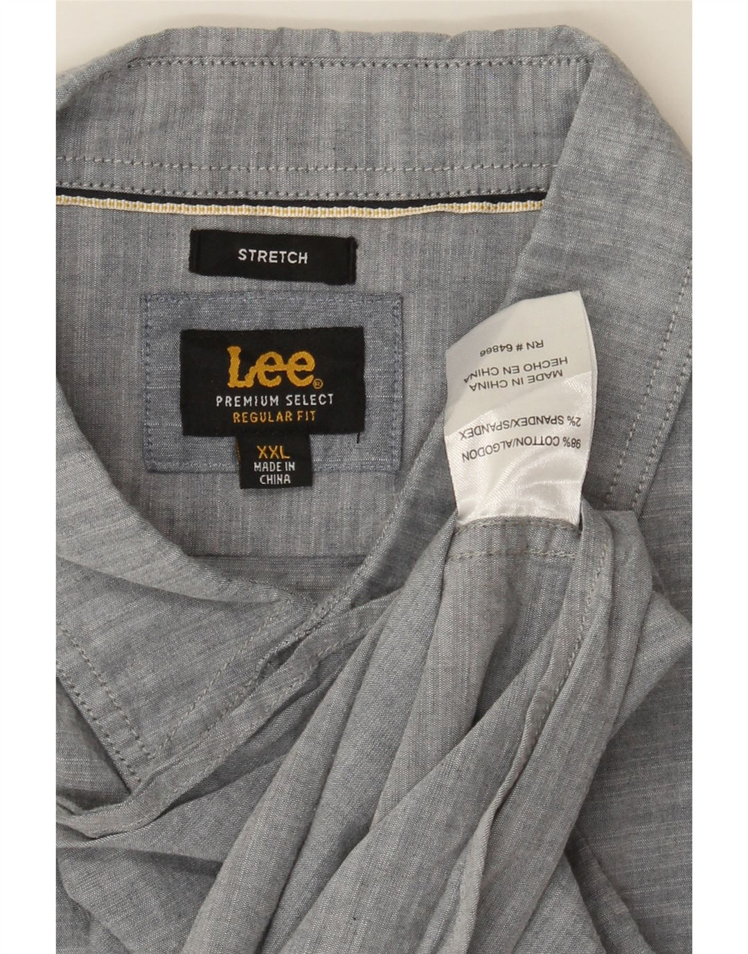 LEE Mens Regular Fit Short Sleeve Shirt 2XL Grey Pinstripe Cotton Vintage Lee and Second-Hand Lee from Messina Hembry 