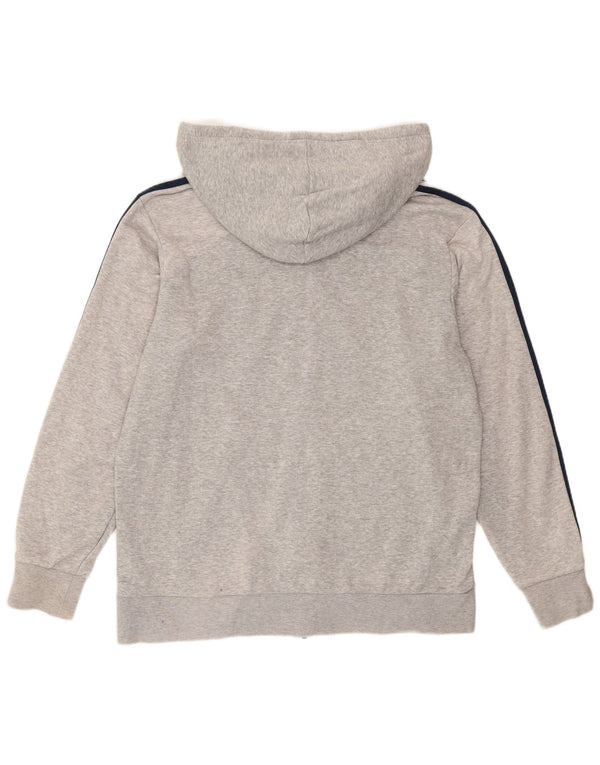 Maglione con cappuccio e zip Adidas da uomo grande in cotone grigio