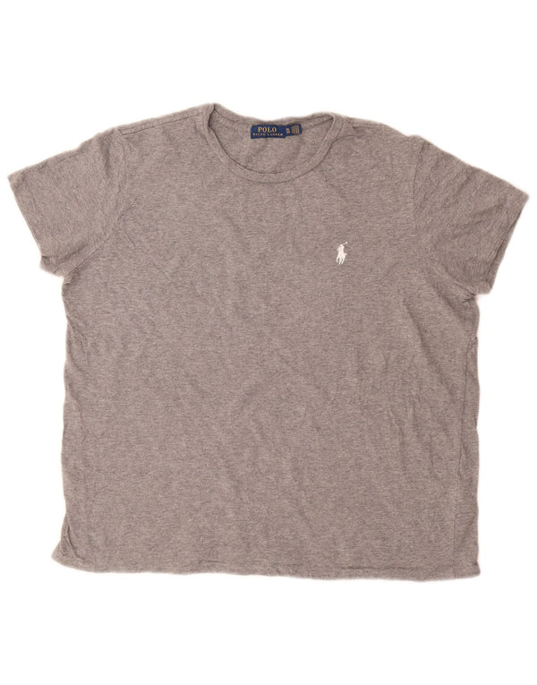 POLO RALPH LAUREN T-shirt da donna Top UK 18 XL Cotone grigio