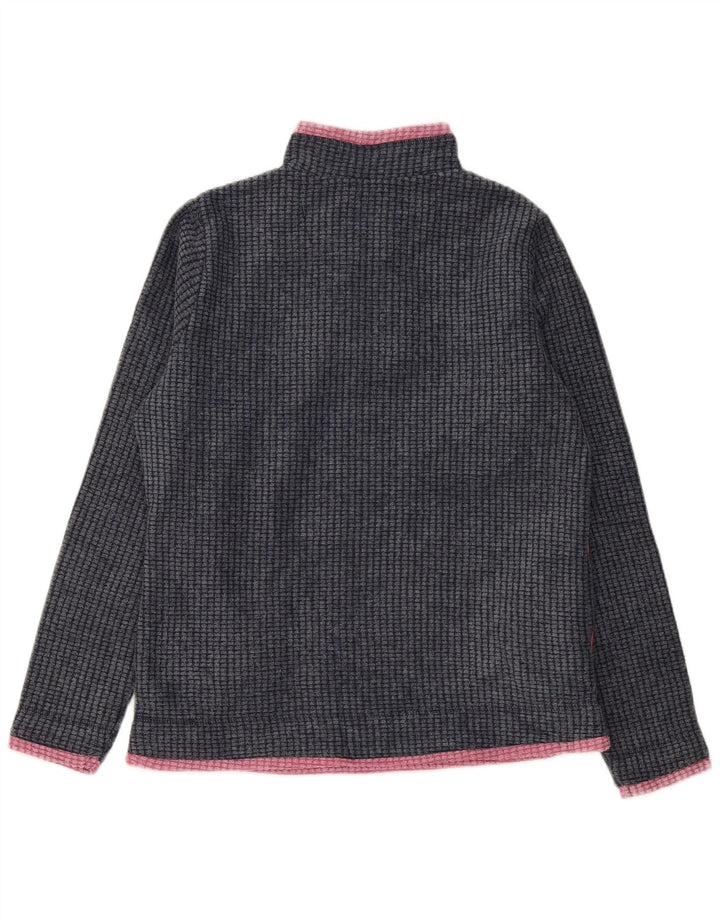 Maglione in pile da donna con collo e zip Weird Fish UK 12 Poliestere grigio medio