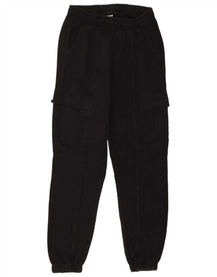 Pantaloni da tuta cargo Zara da uomo, pantaloni da jogging, cotone nero medio