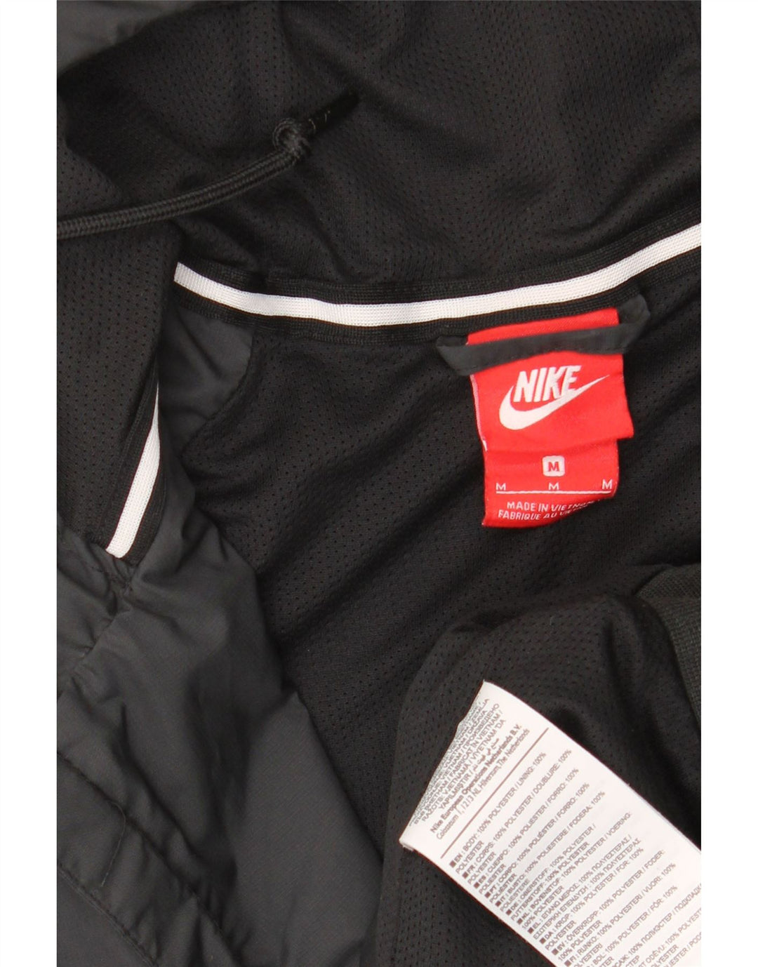 Giacca a vento con cappuccio da uomo NIKE UK 38 poliestere nero medio