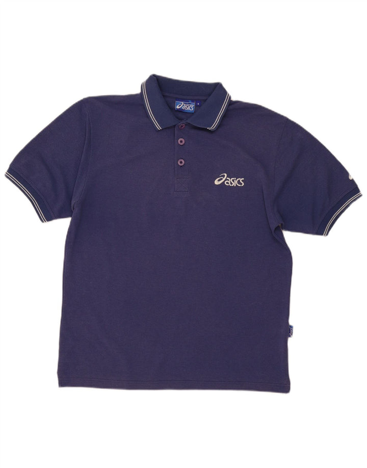 ASICS Mens Polo Shirt Small Navy Blue Cotton