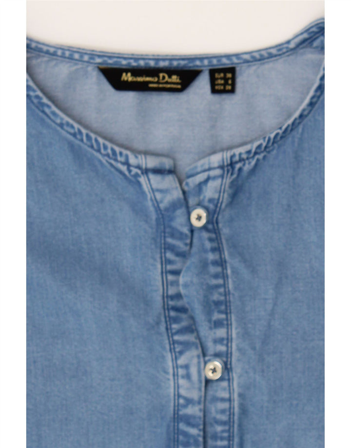 MASSIMO DUTTI Womens Pullover Denim Shirt EU 38 Small Blue Lyocell Vintage Massimo Dutti and Second-Hand Massimo Dutti from Messina Hembry 