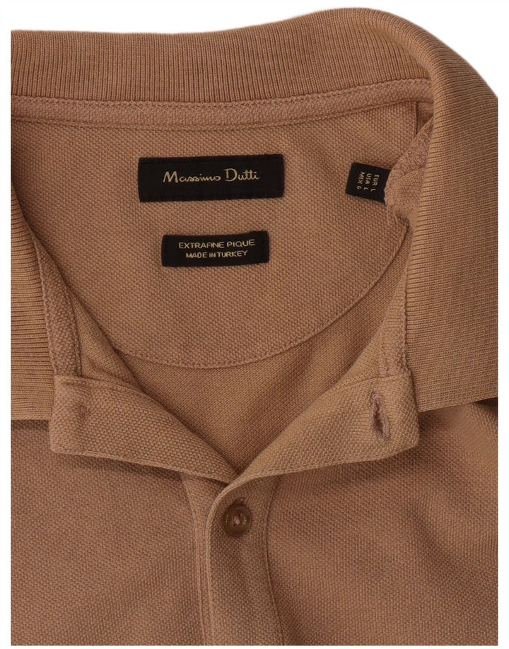 MASSIMO DUTTI Mens Polo Shirt Large Brown
