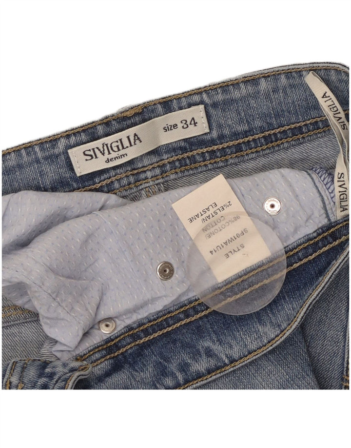 Jeans Slim Donna SIVIGLIA W34 L28 Blu Cotone