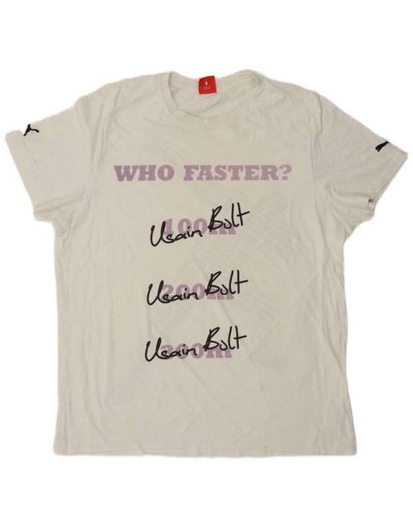 Maglietta grafica PUMA da uomo XL bianca