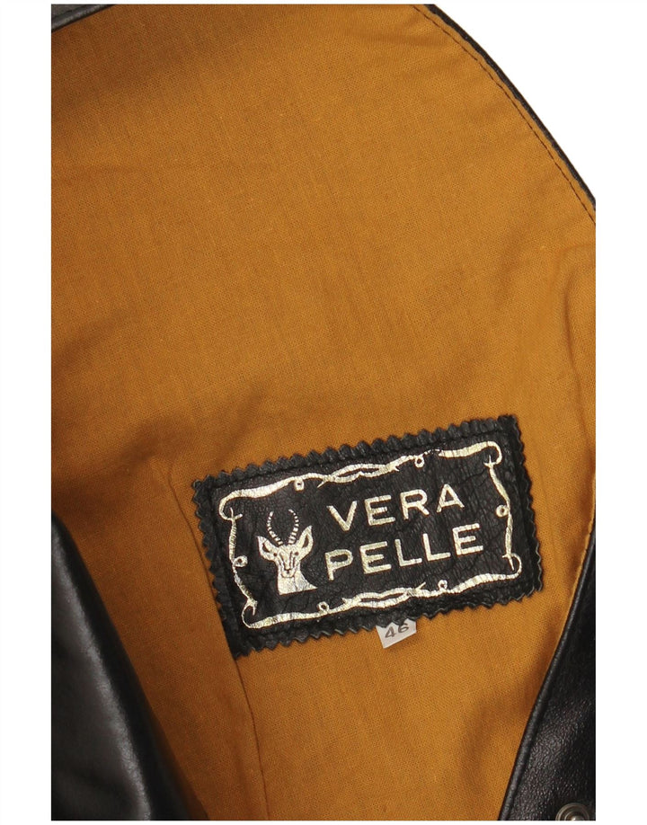 Gilet Donna in Pelle VINTAGE IT 46 Large Nero in Pelle