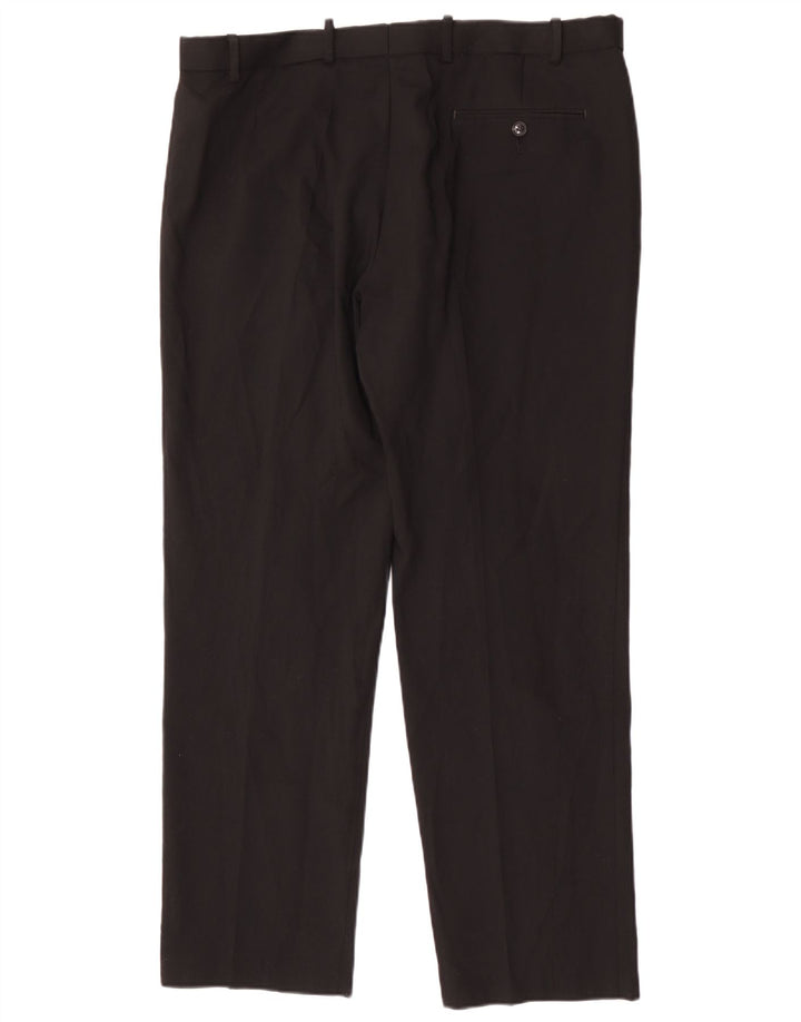 Pantaloni da abito vestibilità regolare da uomo Marks & Spencer W38 L31 lana nera