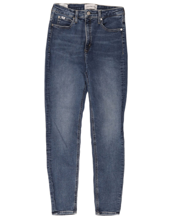 Jeans skinny a vita alta crop da donna Calvin Klein W30 L26 cotone blu