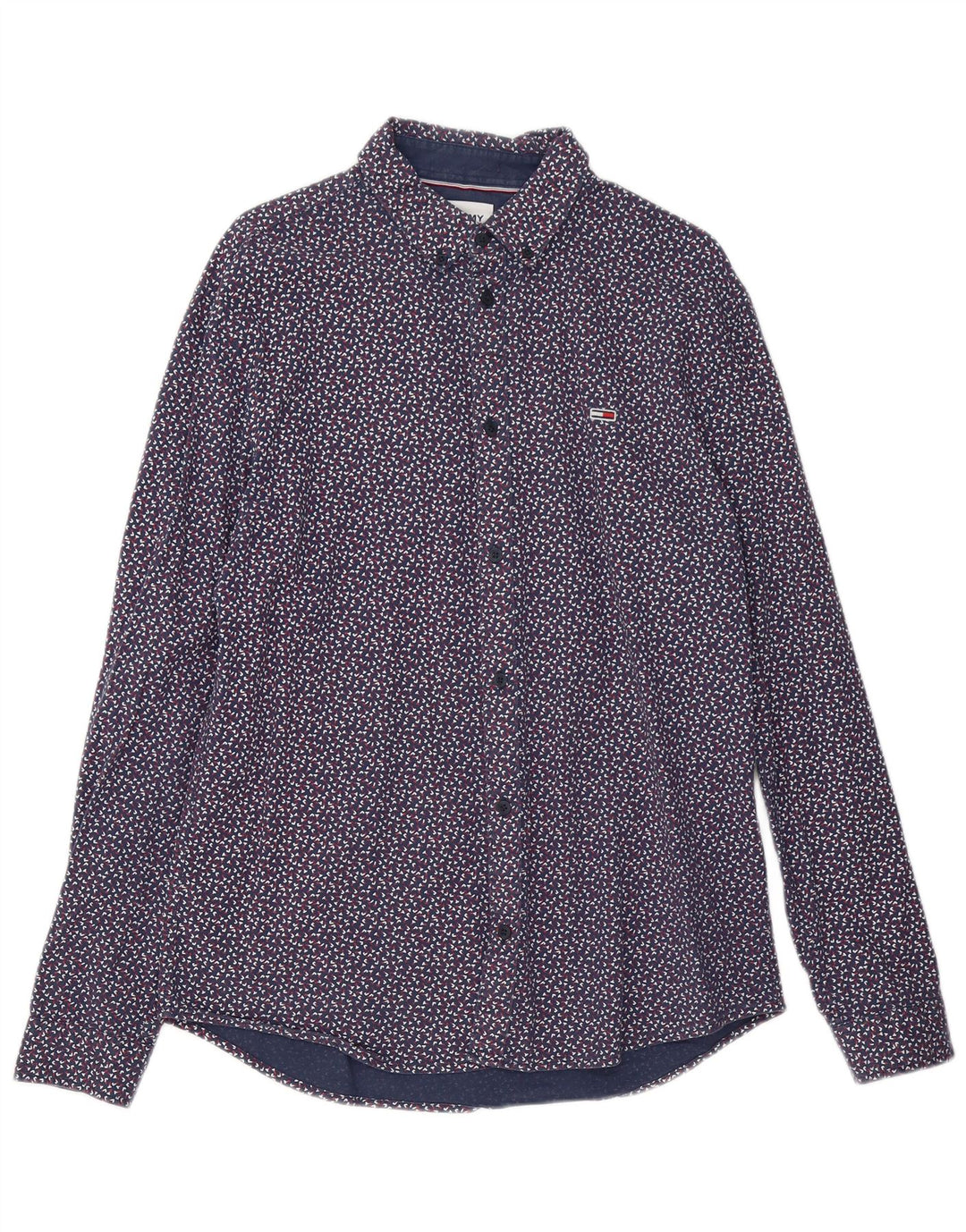 Camicia da uomo Tommy Hilfiger grande cotone maculato blu navy