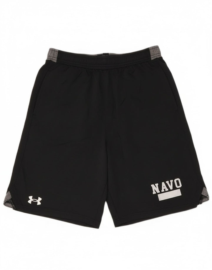 Pantaloncini sportivi grafici da uomo Under Armour piccoli in poliestere color block nero