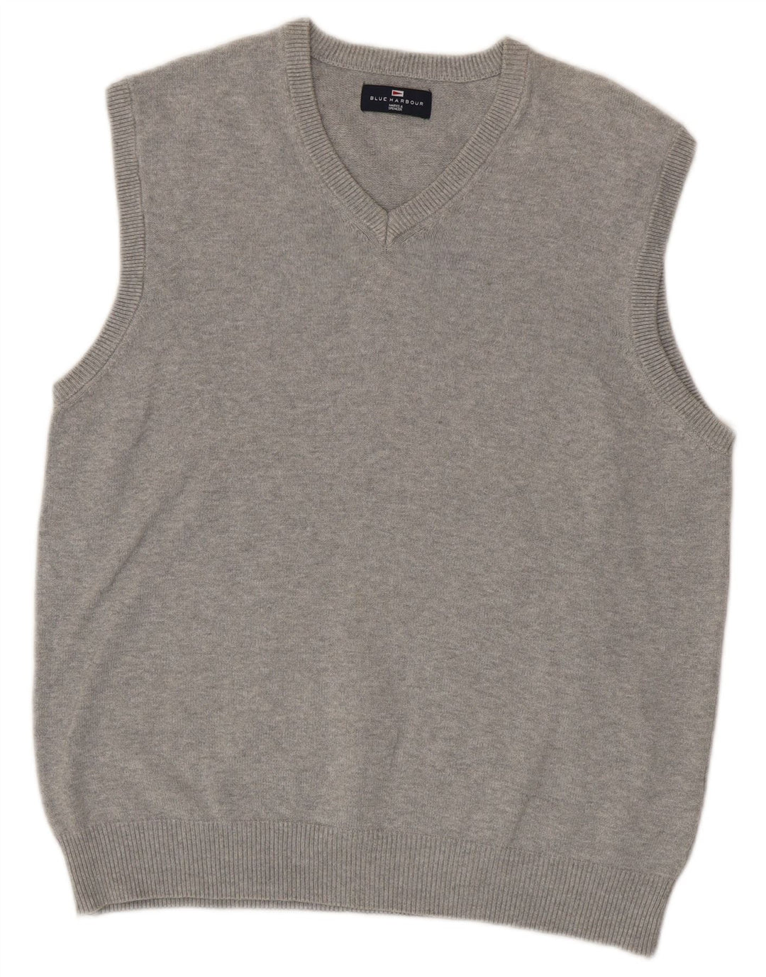 Canotta da uomo Marks & Spencer blu Harbour Vest in cotone grigio medio