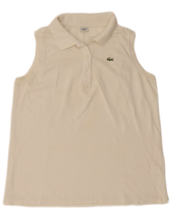 Polo senza maniche da donna Lacoste taglia 46 XL bianca