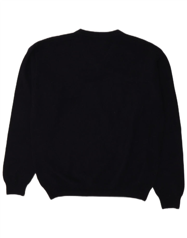 Marlboro Classics Maglione da uomo con scollo a V, grande, in lana blu navy