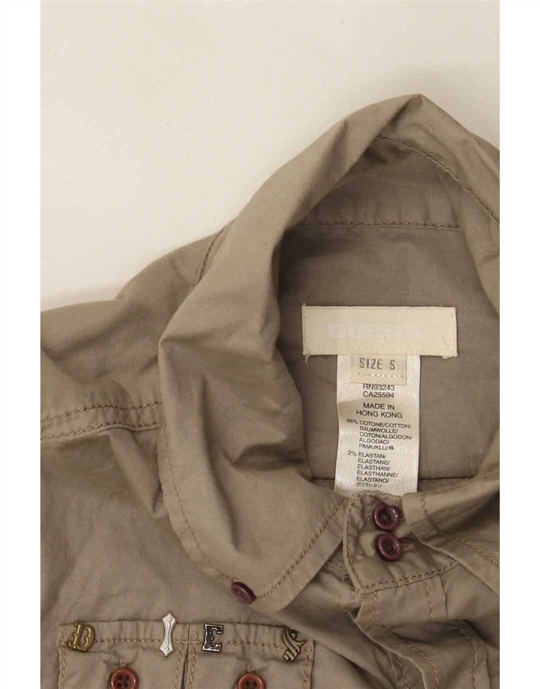 Camicia da donna Diesel UK 10 piccola in cotone grigio