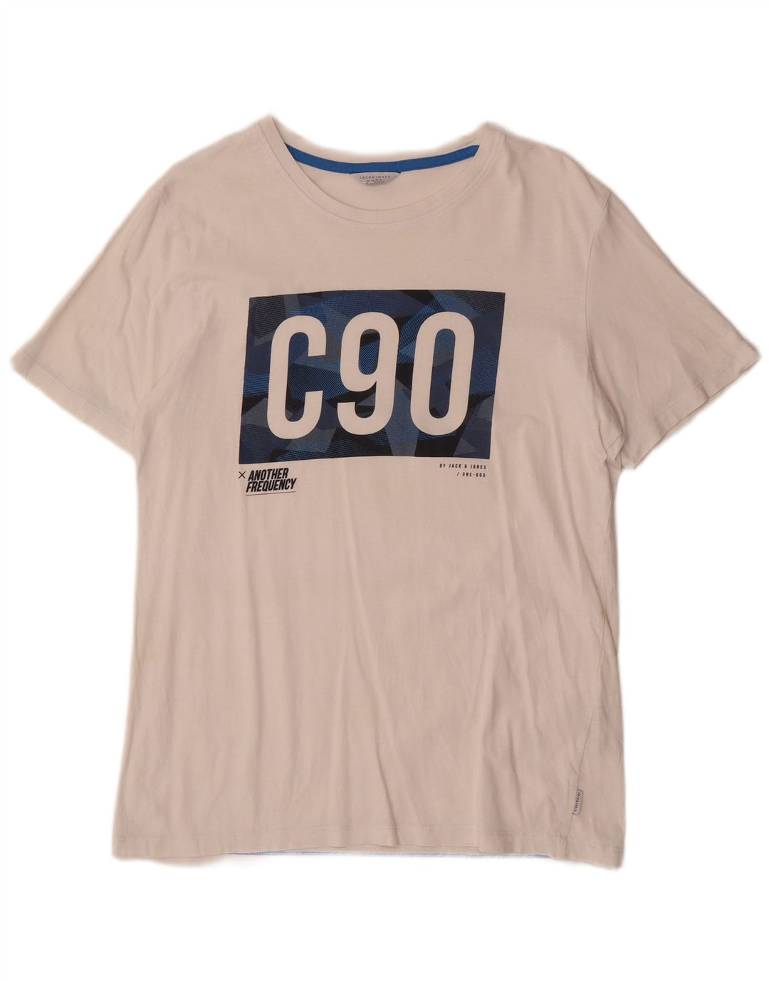 Jack & Jones T-shirt grafica da uomo grande in cotone bianco