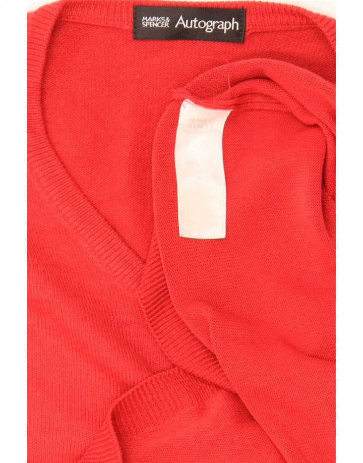 Maglione maglione con scollo a V autografo da uomo Marks & Spencer rosso medio
