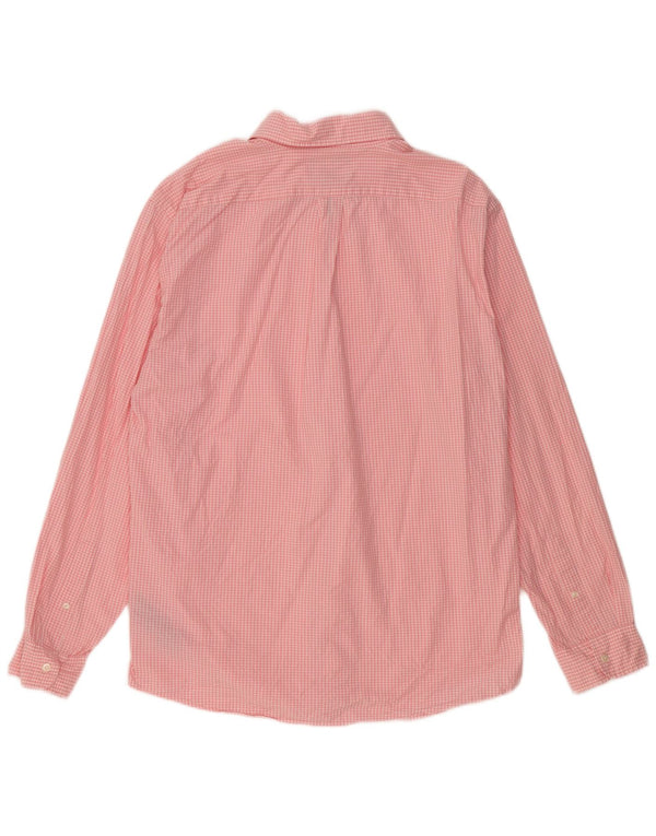 RALPH LAUREN Camicia da uomo XL in cotone a quadretti rosa