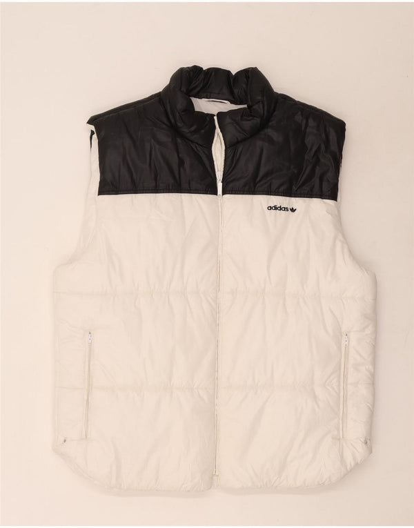 Gilet imbottito da uomo Adidas UK 42 XL poliestere color block bianco