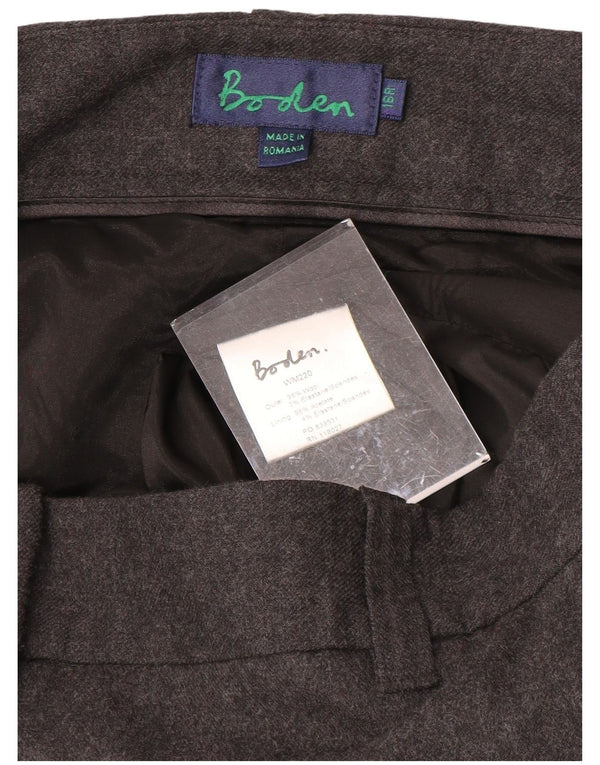 BODEN Womens Straight Suit Trousers UK 16 Large W36 L29 Grey Wool